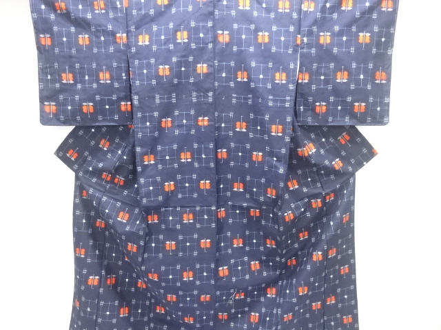 JAPANESE KIMONO / TSUMUGI / ENSEMBLE / WOVEN CAMELLIA